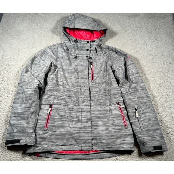 Roxy Meridian Ski Jacket Womens Large Gray Insulated Waterproof Snowboard - Picture 1 of 16